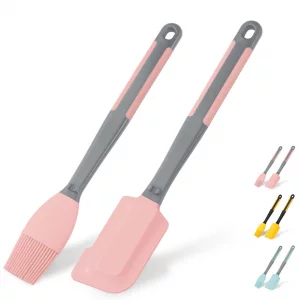 Extra Long Pastry Brush - Silicone Spatula - Basting Brush+Spatula Silicone Heat Resistant,for Baking Scraping Mixing BBQ Grill Kitchen Cooking Sprea