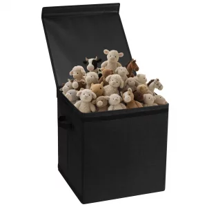 Maxuni Large Toy Box Chest with Lid-Removable, Fabric Foldable Storage Boxes [1 Pack], Collapsible Sturdy Toy Storage Organizer Boxes Bins Baskets fo