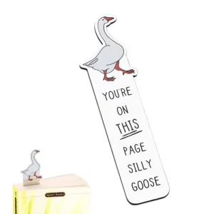 Funny Bookmark, Cute Silly Goose Book Marks for Reading Women Teen, Book Accessories Book Marker, Christmas Birthday Back to School Supplies Gifts fo
