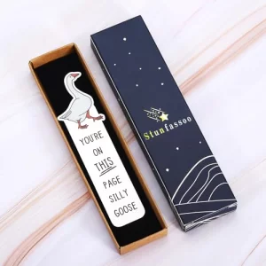 Funny Bookmark, Cute Silly Goose Book Marks for Reading Women Teen, Book Accessories Book Marker, Christmas Birthday Back to School Supplies Gifts fo