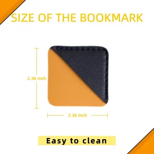 9PCS Leather Square Bookmarks for Reading Lovers, Cute Corner Page Book Marks, Personalized Reading Accessories for School, Office and Home Supplies