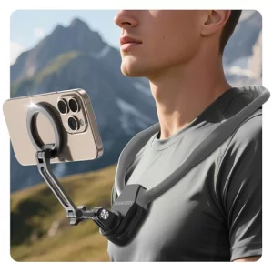 Magnetic Neck Mount for Phones,Neck Phone Holder for Recording,Hands Free POV/Vlog Cell Phone Holder for Phone Android iPhone 16 15 14 13 12 Seires,C
