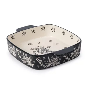 Wisenvoy Baking Dish Ceramic Brownie Pan 9x9 Baking Pan Casserole Dish Lasagna Pan Square Rose Bakeware Sets