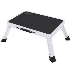 3-Level Adjustable Folding Step Stool for Adults & Seniors  Heavy Duty 330 lbs, Foldable RV Step Stool, Sturdy Metal Collapsible Stool for Kitchen, 