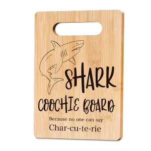 Funny Charcuterie Board Shark Coochie Board Cutting Board Decor Birthday Gifts Housewarming Gifts for Women Men Friends Funny Kitchen Gadgets Bamboo 
