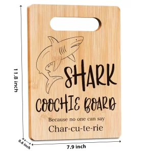 Funny Charcuterie Board Shark Coochie Board Cutting Board Decor Birthday Gifts Housewarming Gifts for Women Men Friends Funny Kitchen Gadgets Bamboo 