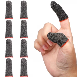 ENPOINT 10 Pack Black Finger Sleeve for Gaming, Thumb Covers, Dedales Gamer Profesionales Thumb Sleeves Mobile Gaming Call of Duty Mobile PUBG Mobile