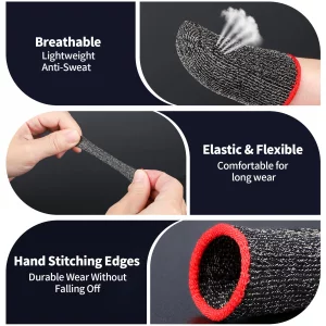 ENPOINT 10 Pack Black Finger Sleeve for Gaming, Thumb Covers, Dedales Gamer Profesionales Thumb Sleeves Mobile Gaming Call of Duty Mobile PUBG Mobile