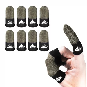 Jwh 8 Pack Mobile Phone Gaming Accessory Thumb Finger Sleeves,0.15 Ultra Thin Pure Silver Fiber,Silky Tip Covers,Finger Cots for Pubg Gaming Gloves,G