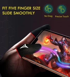 6 Pack Mobile Phone Gaming Finger Sleeves, Nuozme Finger Sleeves Compatible with All Touchscreen Devices, 0.15mm Superconducting Nanofibers, Smooth F