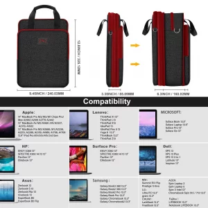 ZINZ Slim & Expandable Case 12.9 13 inch Travel Laptop Shoulder Bag for MacBook Air 13