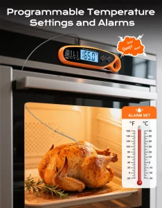 Otemly Digital Meat Thermometer for Cooking & Grilling with Dual Probe, Large Backlit & Calibration, Kitchen Food Thermometer for Candy, Oven, Grill,