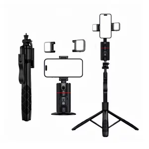 Auto Face Tracking Tripod Remote Control,Smart Tracking Phone Holder,360 Rotation Face Body Phone Camera Mount Gesture Control with Tripod Stand for