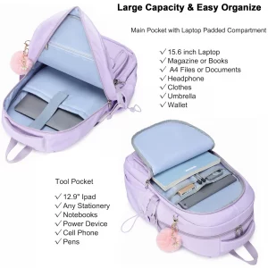 YOJOY Laptop Backpack 15.6 Inch College Backpacks for Women, School Backpack for Girls,Students Aesthetic Anti Theft Travel Daypack Large Bookbags Mi