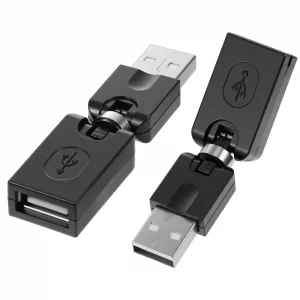 Qulkws 2 Pcs USB 2.0 Adapter USB 90 Degree Adapter Rotating and Swivel Twist USB 2.0 Type A Male to Type A Female 360 Degre Rotation Adjustable Right