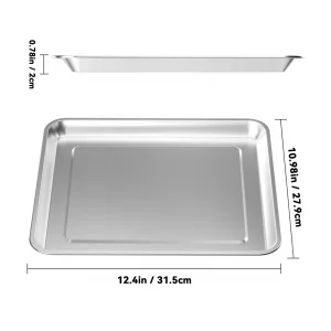 Stainless Steel Baking Tray Pan Compatible with Cuisinart Airfryer TOA-060 and TOA-065 (with Cuisinart Airfryer TOA-060 and TOA-065)