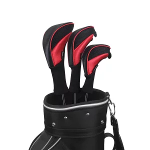 Scott Edward Golf Club Head Covers for Fairway Woods Driver Hybrids, 3Pcs Long Neck Mesh Golf Club Headcovers Set with Interchangeable No. Tags(Red)