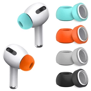 [4 Pairs] for Airpods Pro Ear Tips (Memory Foam), Replacement Ear Tips for Airpods Pro with Noise Reduction Hole | Fit in The Charging Case | with Po