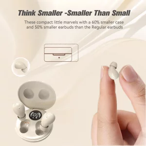 Xmenha Small Mini Invisible Earbuds Wireless Bluetooth for Small Ears Low Profile Tiny Discreet Hidden Sleeping Earbuds for Work Sleep Ear Buds Invis