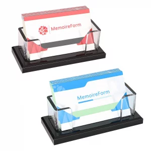 MemoireForm 2 Pack Business Card Holder for Desk, Multiple Business Card Holders, Acrylic Business Card Display Stand for Office, Home, Restaurant, E