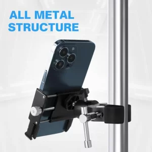 Codyofwatar Phone Holder with Clamp for Golf Cart, All Metal Universal Phone Holder Handlebar Mount Clamp for Golf, Stroller, Bicycle, Bike, Wheelcha