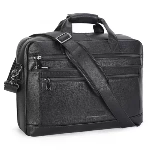 Masa Kawa Mens Leather Briefcase for 16