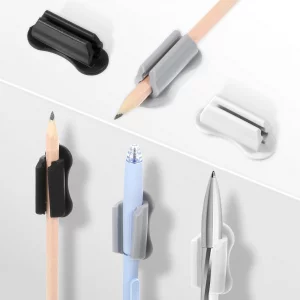 Qulkws 6 Pcs Adhesive Pen Holder Silicone Pens Holders Sticky Pen Holder Pens Holders with Dual Slots Easy Organize & Access for Marker Stylus Wall D