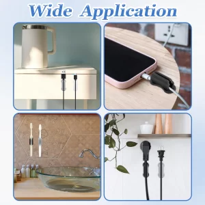 Qulkws 6 Pcs Adhesive Pen Holder Silicone Pens Holders Sticky Pen Holder Pens Holders with Dual Slots Easy Organize & Access for Marker Stylus Wall D