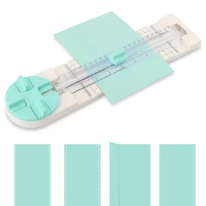 Paper Cutter,4-in-1 Paper Trimmer,Photo Cutter,Multi-Function Scrapbooking Tool with Dial Blades of Straight,Wave,Perforated,Creasing for Cutting Pap