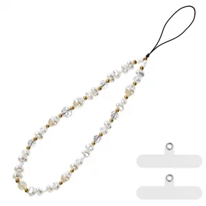 pcgaga Pearl Beaded Phone Charm, Phone Wrist Strap, Handmade Bracelet Straps, Anti-Lost Lanyard Wrist Chain for Airpods Women Girls Gift, Keychain et
