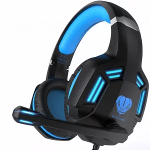 Gaming Headset for PS4, PC, Xbox One, PS5, for Nintendo Switch, Wired Over Ear Headphones with Stereo Surround Sound, Noise-Cancelling Microphone, LE