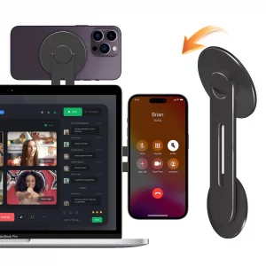 CloudValley Magnetic Laptop Phone Holder, Adjustable Continuity Camera Mount Compatible with MagSafe & for iOS 16 / macOS 13 Ventura, Slim Portable C