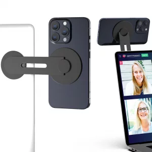 Aerbeis Monitor Phone Mount Magnetic Phone Holder for Laptop for MagSafe for iPhone 17/16/15/14/13/12 & All Phones Phone Side Mount for Computer Moni