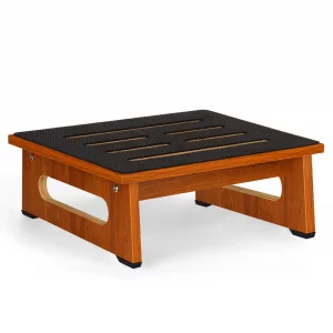 Wooden Step Stool with Non-Slip Rubber Feet Step, Heavy Duty Platform Stepping Stools with 450 LBS Capacity for Bedroom Kitchen Bathroom, Bed Steps f