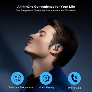 BUGANi Open Ear Headphones Wireless Earbuds,5.4 Bluetooth Headphones, IPX5 Waterproof Ear Buds for Running Workout Cycling Gift?Blue