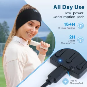 ZHENYEMEI Sleep Headphones Wireless Bluetooth 5.4 Headband, Sports Earphones Sleep Earbuds with HD Stereo Speaker Microphone for Workout Jogging Yoga