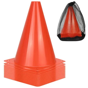 PXZBLG 12pcs Soccer Cones, 7 Inch Soccer Cones, Plastic Traffic Cones, Training Cones for Basketball Football Skating Drills Practice