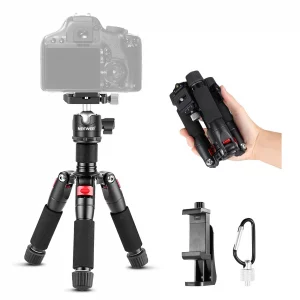 NEEWER Mini Desk Camera Tripod with Cell Phone Holder Compatible with iPhone for Video Recording Filming, 20