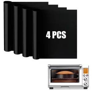 Air Fryer Oven Liners Compatible with Breville Smart Oven Air Fryer Pro BOV845BSS, 4 PCS Non-Stick Oven Liners for Bottom of Oven, Accessories for Br