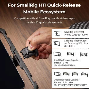 SmallRig Quick Release Adapter for SmallRig Quick-Release Mobile Phone Cage Series, for Tripods, Gimbal Stabilizers, Sliders, and Other Equipment wit
