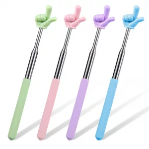 4 Pcs Telescopic Pointer Finger Stick, Bright Colored Teacher Pointer Stick, Extendable Classroom Pointers, Reading Finger Pointers Sticks for School