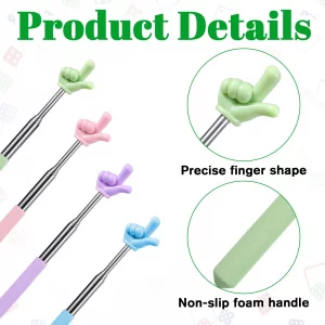 4 Pcs Telescopic Pointer Finger Stick, Bright Colored Teacher Pointer Stick, Extendable Classroom Pointers, Reading Finger Pointers Sticks for School