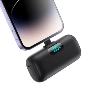 Mini Portable Charger for iPhone,Upgraded 5000mAh PD Fast Charging Battery Pack,LCD Display Cute Power Bank Portable Phone Charger for iPhone 14/14 P