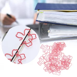 Bear Paper Clips, 30pcs Red Bear Design Paper Clips Bookmarks Cute Papeclips Small Paperclips for Office School Paper Files Organizing