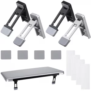 4 Pcs Portable Laptop Stand for Desk Foldable Keyboard Riser Stand Ergonomic Computer Keyboard Lift with Anti-Slip Pads Adjustable Tilt Self-Adhesive