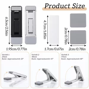 4 Pcs Portable Laptop Stand for Desk Foldable Keyboard Riser Stand Ergonomic Computer Keyboard Lift with Anti-Slip Pads Adjustable Tilt Self-Adhesive