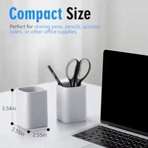 Viosuniu Pen Holder, 2 Pack Pencil Holder for Desk ,Ceramic Pencil Cup Desk Organizer, Makeup Brush Holder Cute, Stationery Accessories for Office, S