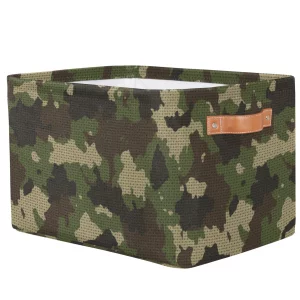 Camouflage Pattern Foldable Storage Basket, Large Collapsible Organizer Storage Bin Cube Toys Storage Boxes with Handles for Bathroom Nursery Closet 