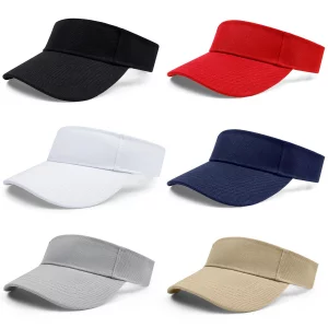 6 Pieces Sports Sun Visor Hats for Women Men, Adjustable Sun Protection Hat Caps for Golf Tennis Athletic Travel