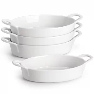 MALACASA Small Casserole Baking Dishes for Oven, Ceramic Oval Baking Dish Sets of 4, 8